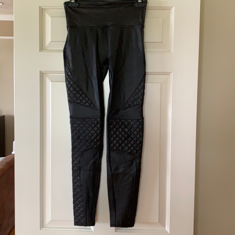 Spanx black faux leather leggings